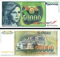 *50 000 Dinárov Juhoslávia 1988, P96 UNC - Kliknutím na obrázok zatvorte -